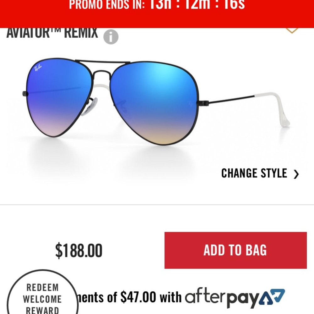 RARE blue aviators with black rim